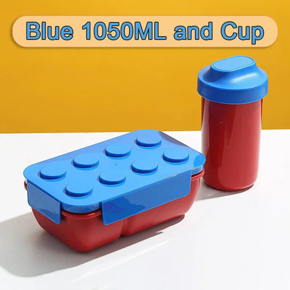 1050/1300ML Building Block Lunch Box with Tableware Portable Double Layer Bento Box for Student Office Fruit Salad Sealed Box – Image 15