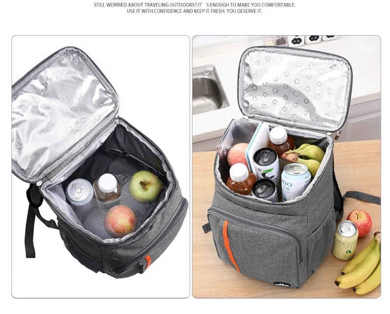 18L Portable Thermal Lunch Bag Food Box Durable Waterproof Cooler Ice Insulated Case Camping Oxford Dinner Backpacks Icebox – Image 11