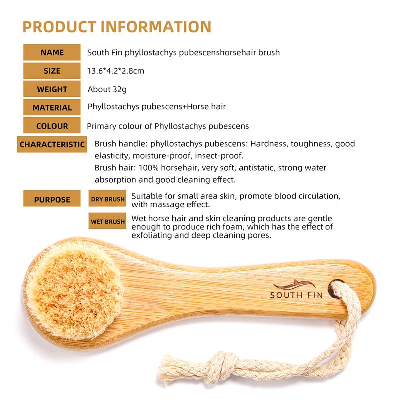 Premium Bamboo Facial Cleansing Brush – Soft Natural Horsehair for Deep Skin Cleaning & Massage - Image 8