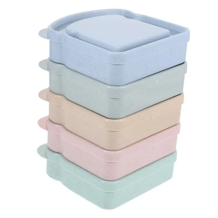 Toast Shaped Bamboo Fiber Portable Lunch Box With Lid Toast Bread Sandwich Box Kitchen Outdoor Picnic Large-capacity Bento Box – Image 12