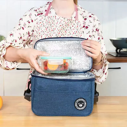 Portable Lunch Bag Food Thermal Box Waterproof Office Cooler Lunchbox With Shoulder Strap Insulated Case – Image 3
