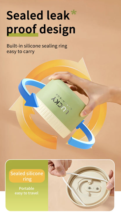 WORTHBUY Portable Sealed Thermal Lunch Box For Kids Stackable Microwave 304 Stainless Steel Bento Box Insulated Food Container – Image 16