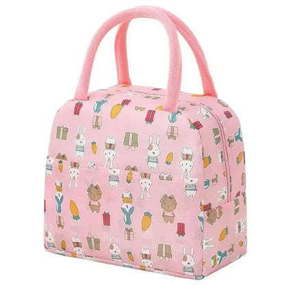 Cartoon Cute Portable Tote Lunch Box Bento Box Animal Pattern Lunch Bag Insulated Food Bag Lunch Box Bag Picnic Bag – Image 18