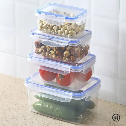 Sealed rectangular refrigerator storage box with lid Plastic crisper microwave-heated lunch box with lid – Sama Homes