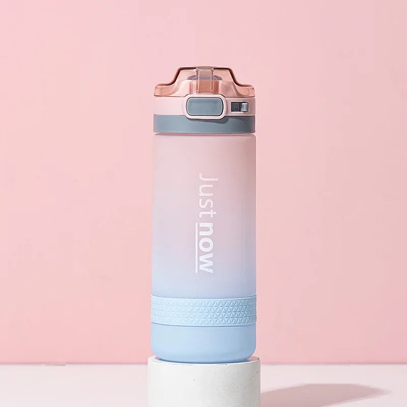 600ml Water Bottles Fashion Water Bottle with Straw BPA Free Portable Outdoor Sport Cute Drinking Plastic Bottles Eco-Friendly – Image 19