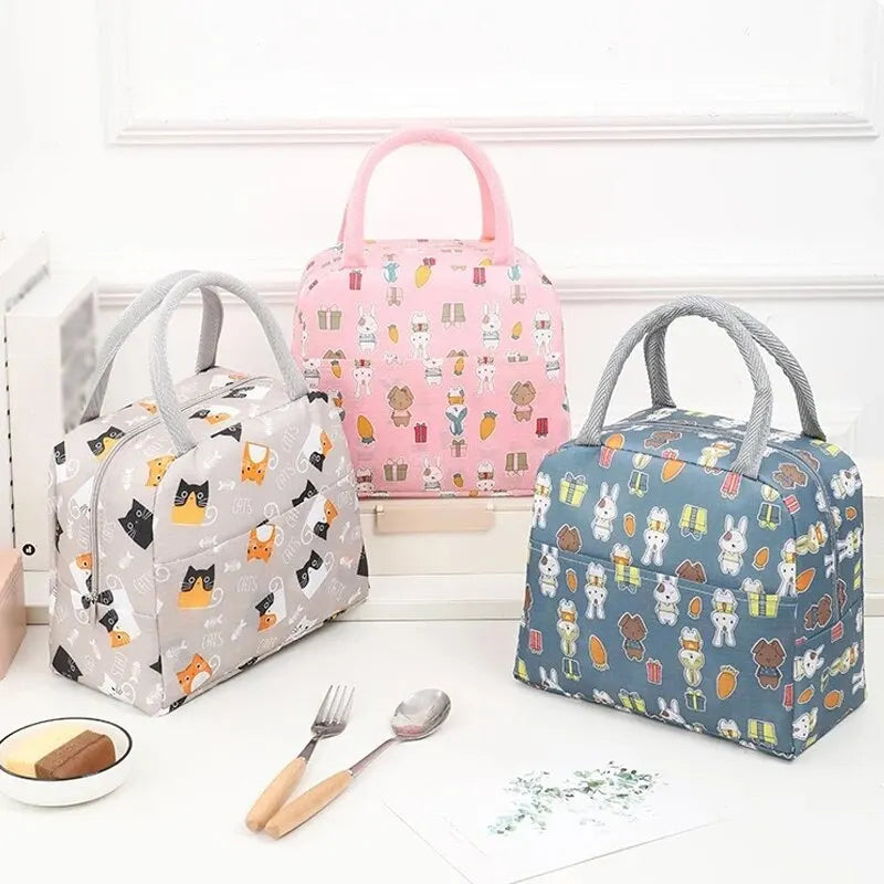Cartoon Cute Portable Tote Lunch Box Bento Box Animal Pattern Lunch Bag Insulated Food Bag Lunch Box Bag Picnic Bag – Sama Homes