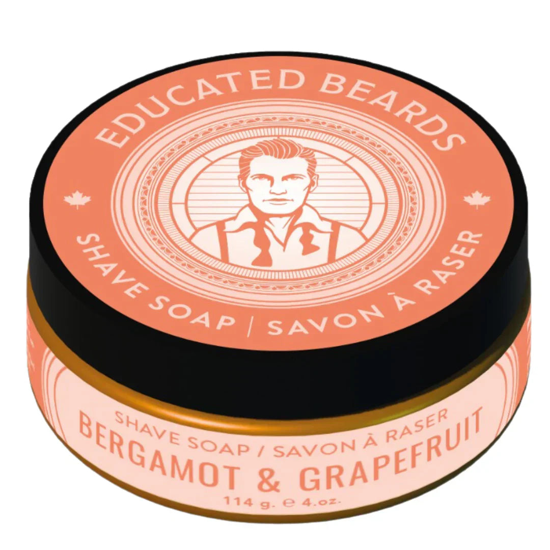 Educated Beards Bergamot & Grapefruit Shave Soap 114g - Eco-friendly - Sama Homes