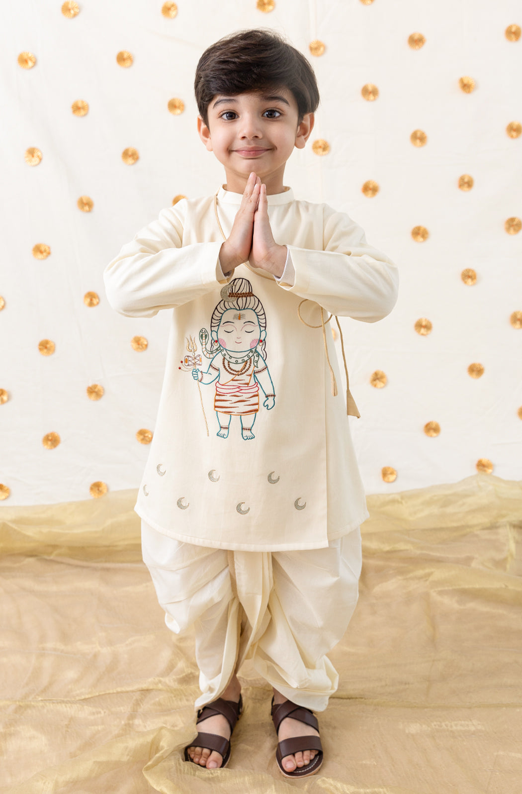 Shiv Dhoti Kurta Set - Cream - Eco-friendly - Sama Homes
