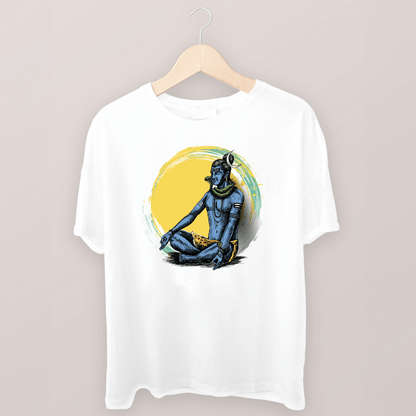 Lord Shiva Meditation Printed 100% cotton Oversized T-shirt