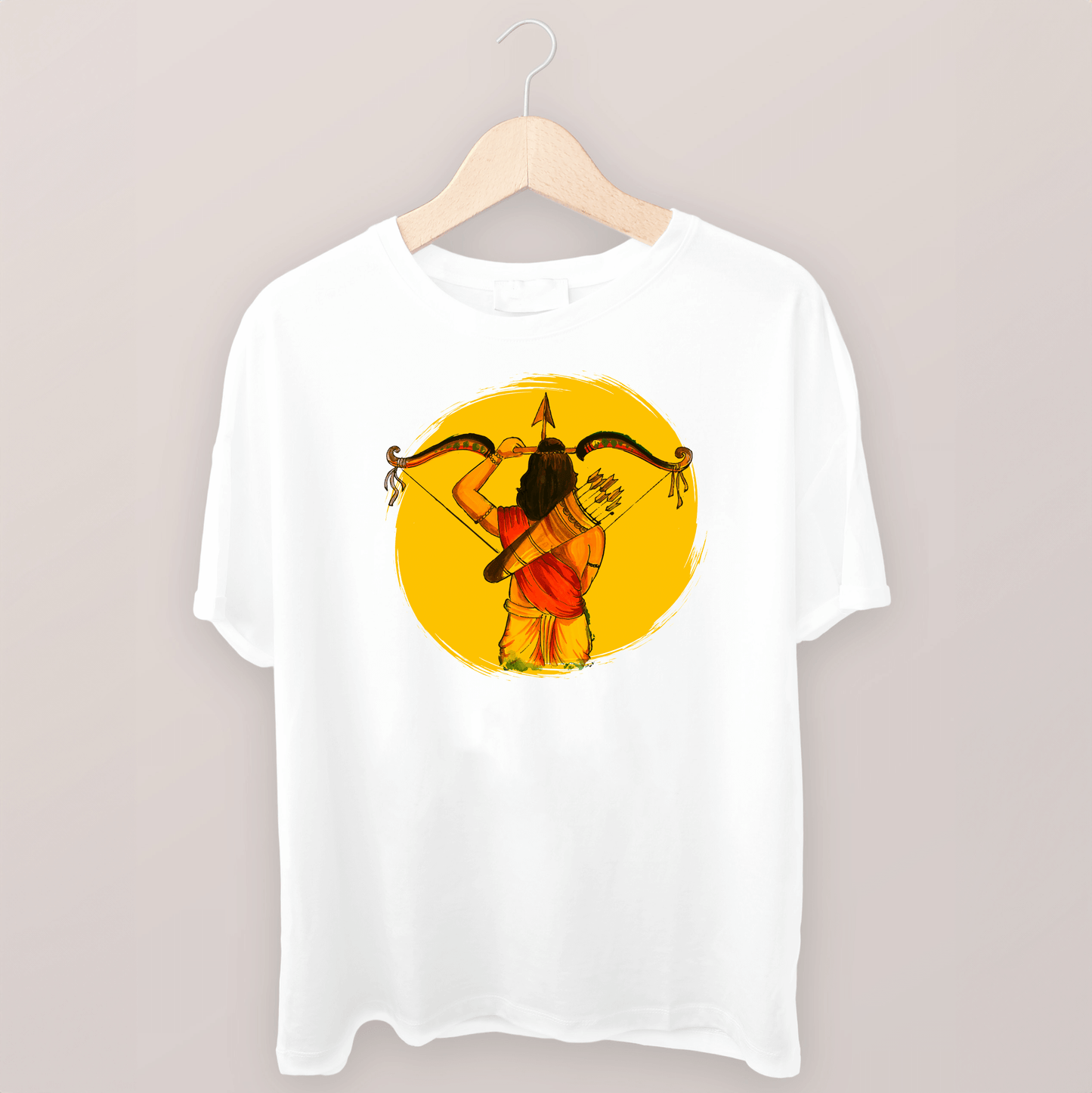 Lord Ram with Bow Printed 100% cotton Oversized T-shirt