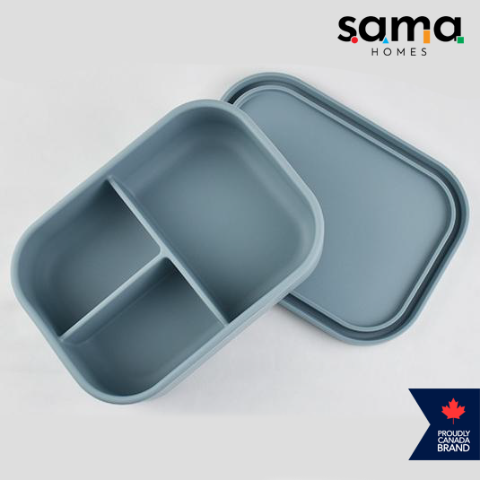 3 Compartment Silicone Bento Lunch box Containers 960 ML - Leak-Proof & Microwave Safe – Image 3 - Image 4