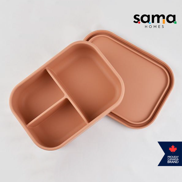 3 Compartment Silicone Bento Lunch box Containers 960 ML - Leak-Proof & Microwave Safe – Image 6 - Image 6