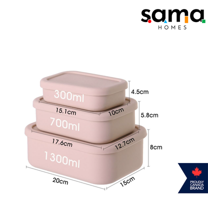 Silicone Lunch box - Leak-Proof & Microwave/Oven/Refrigerator Safe