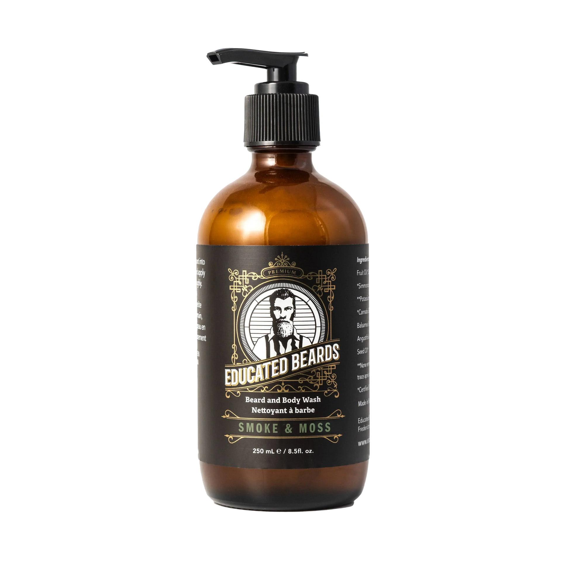 Educated Beards Purifying Beard & Body Wash - Smoke & Moss, 250ml - Image 2