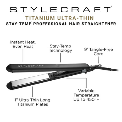 Stylecraft Stay-Temp 1" Flat Iron by StyleCraft - Sustainable Living (View 9)