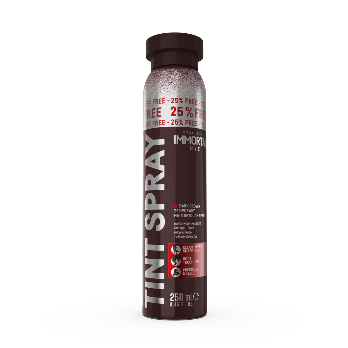 Immortal NYC Hair Retouch Temporary Tint Spray Dark Brown 250ML by Immortal - Sustainable Living