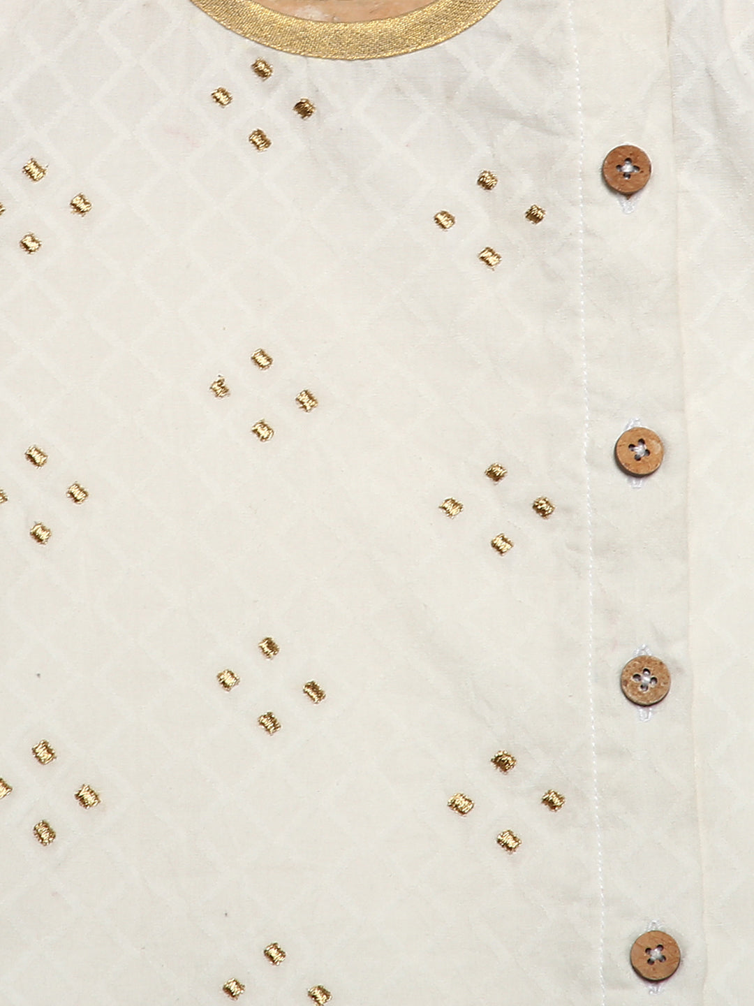 Baby Boy White Zari Kurta Dhoti Set