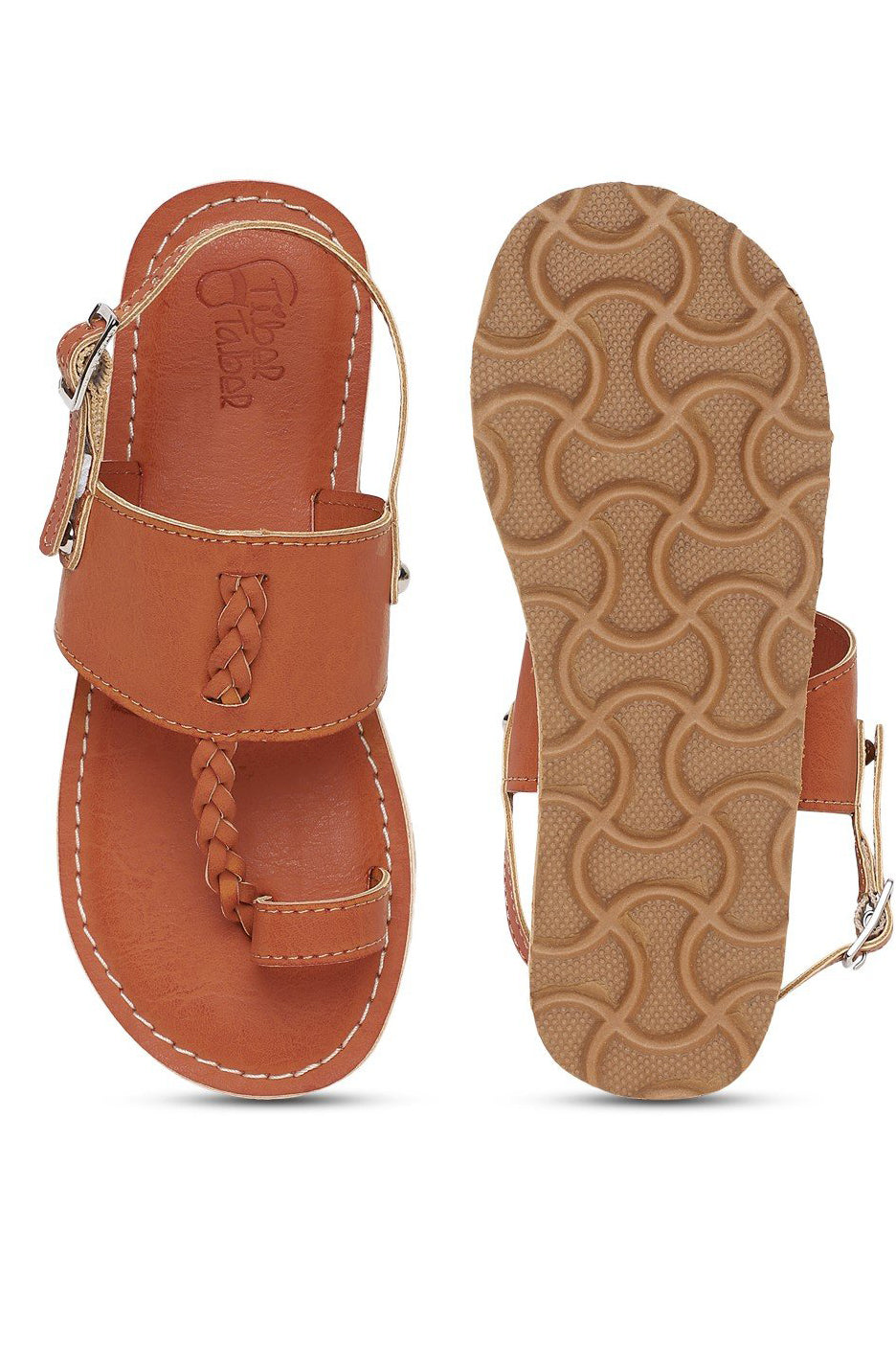 Boy Brown Braid Kohlapuri Sandal
