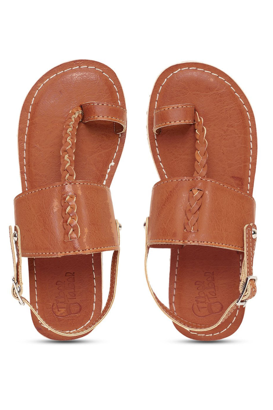 Boy Brown Braid Kohlapuri Sandal - Eco-friendly - Sama Homes