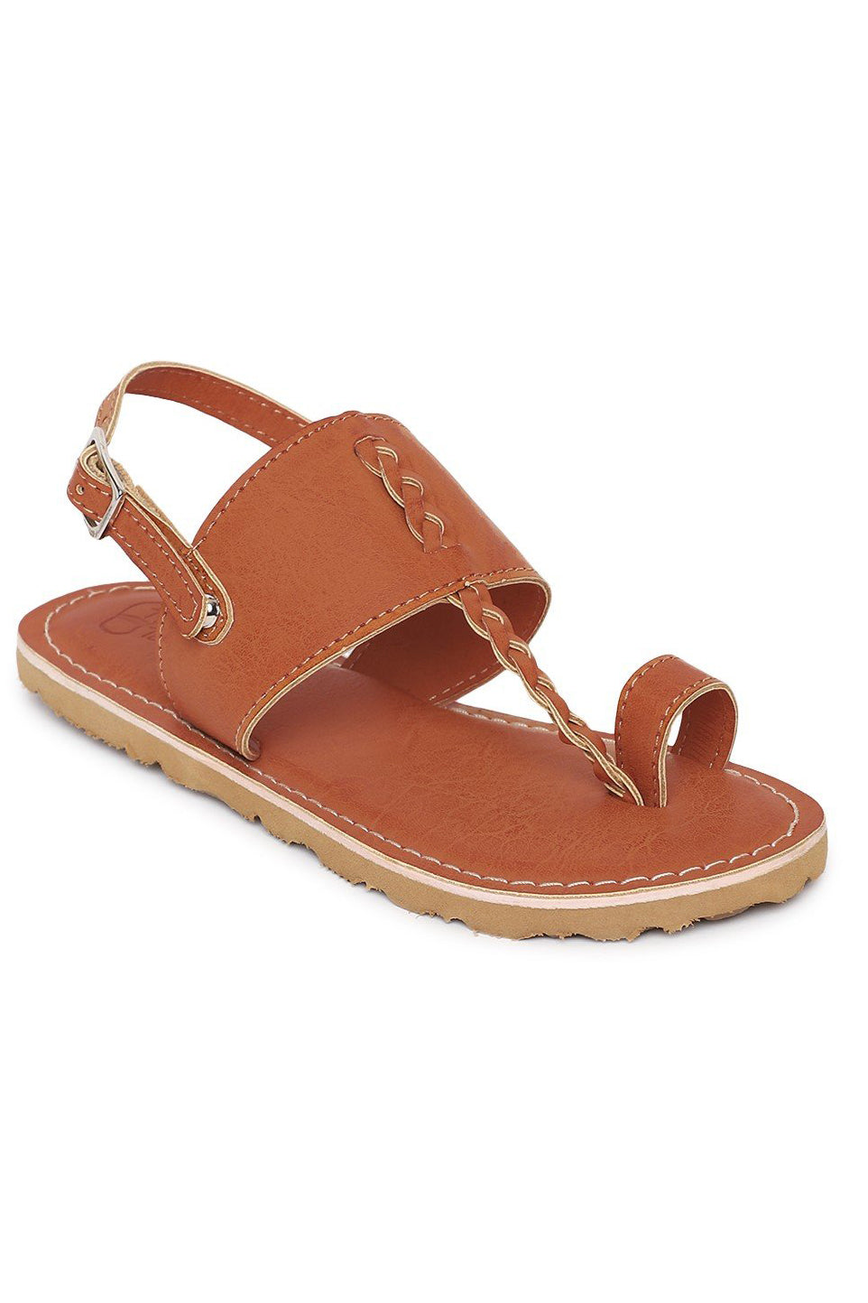 Boy Brown Braid Kohlapuri Sandal