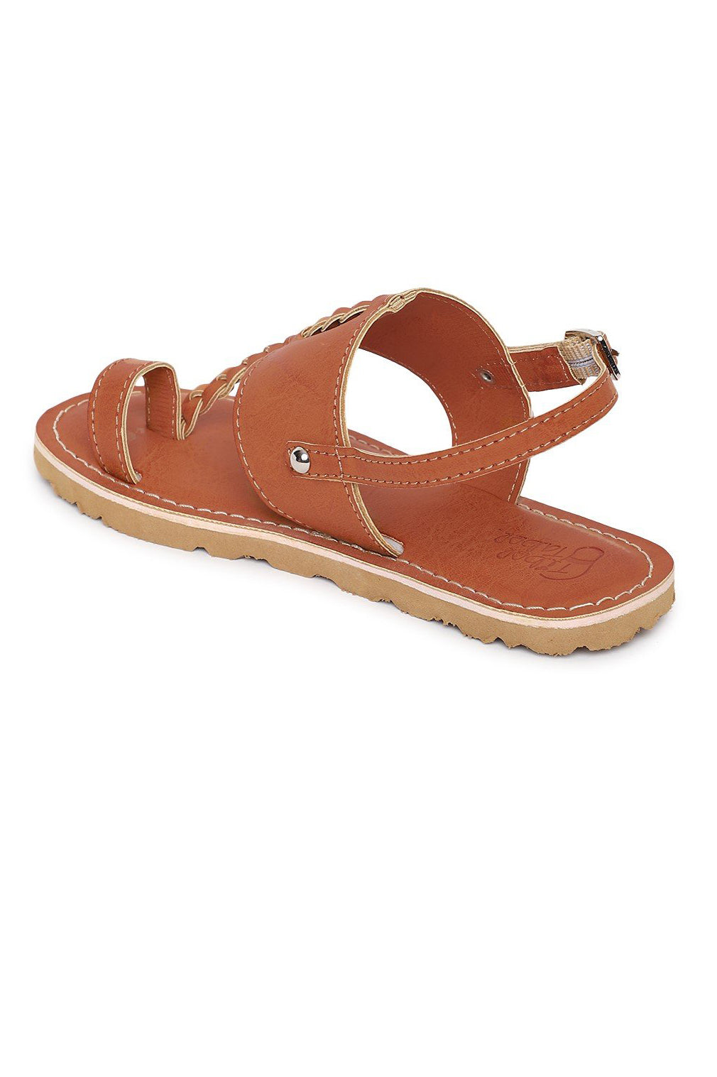 Boy Brown Braid Kohlapuri Sandal - Image 4