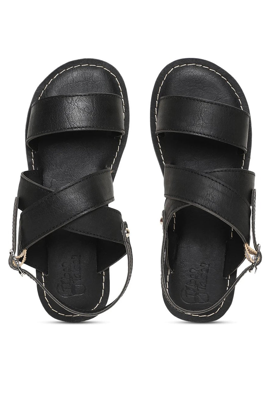 Boy Black Criss Cross Sandal
