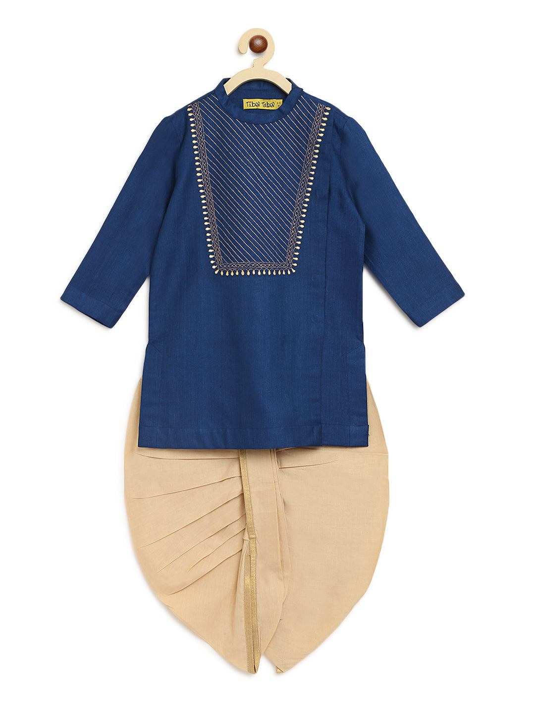 Boys Silk Blue Dhoti Set