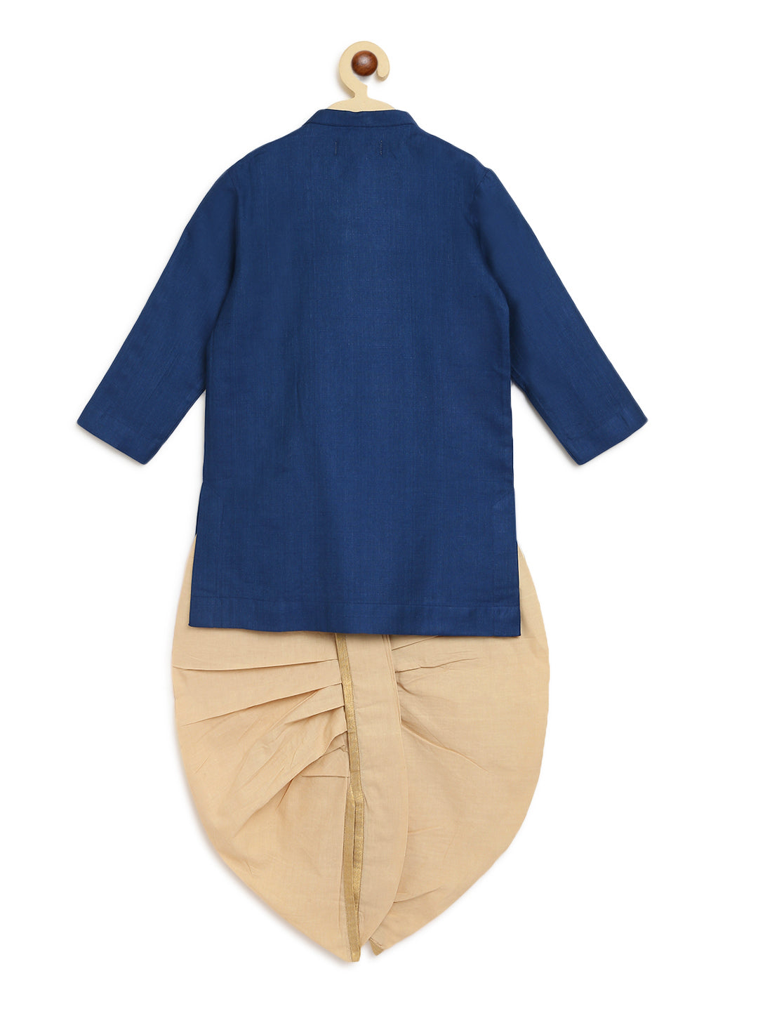 Boys Silk Blue Dhoti Set - Image 4