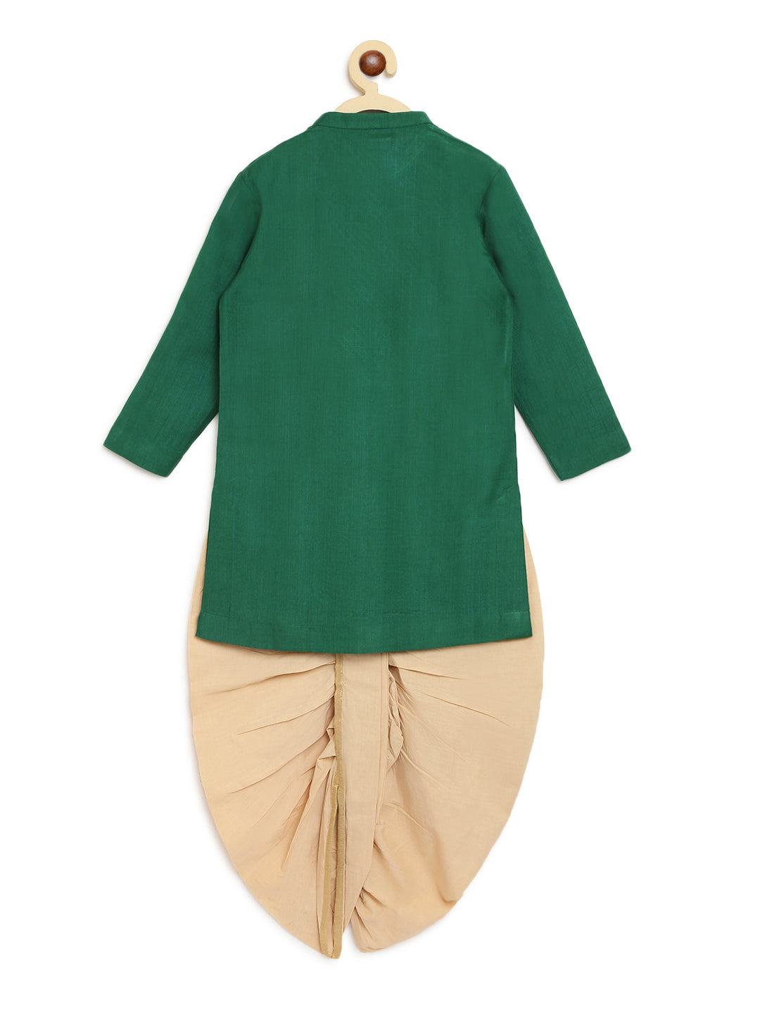 Boys Silk Green Dhoti Set - Image 3