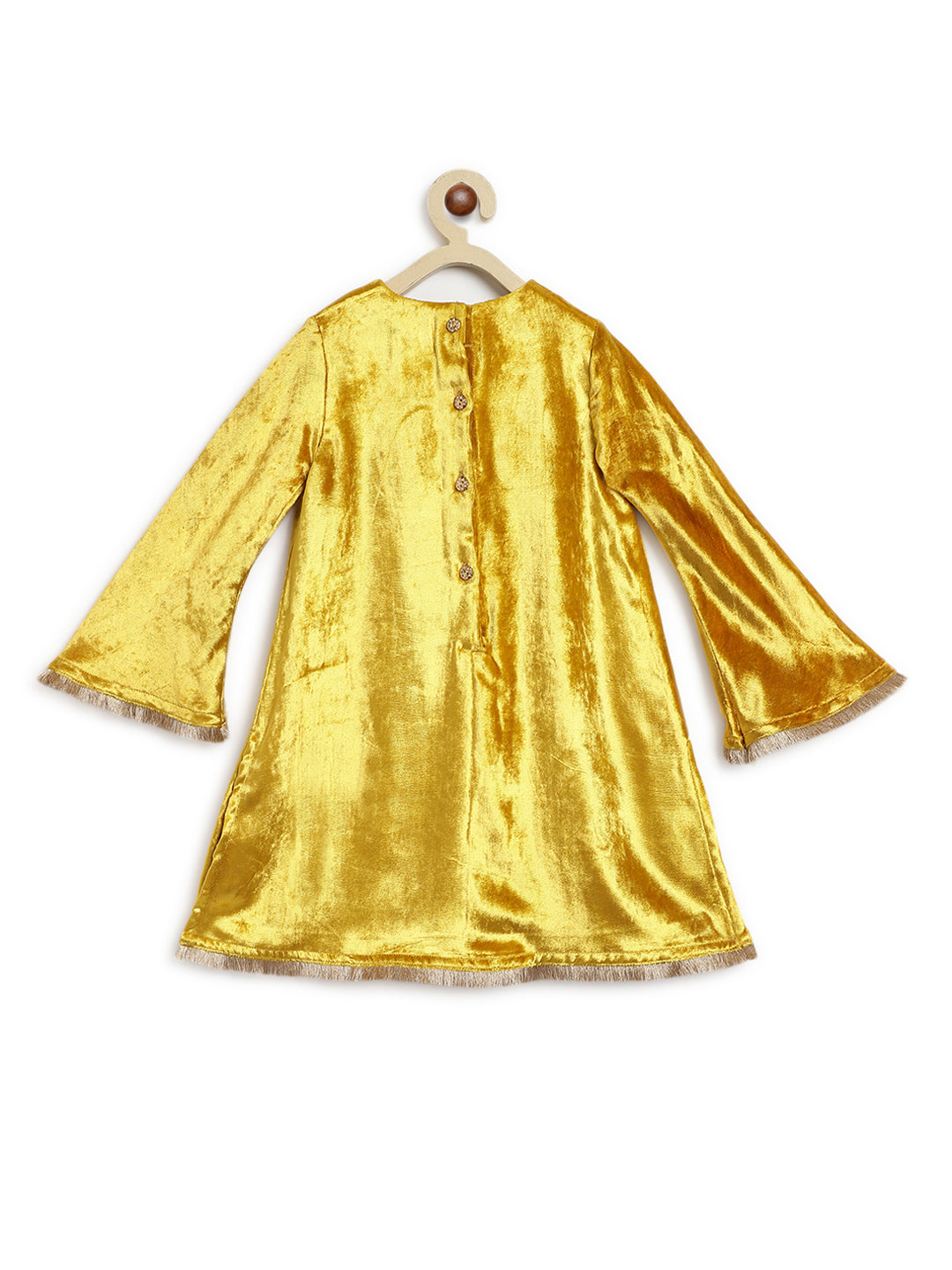 Noor Velvet Suit for Girls - Yellow - Image 8