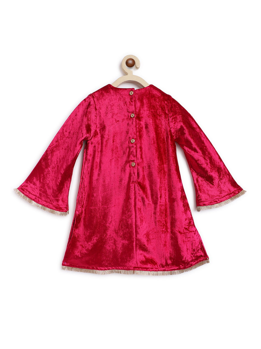 Noor Velvet Suit for Girls - Pink - Image 6
