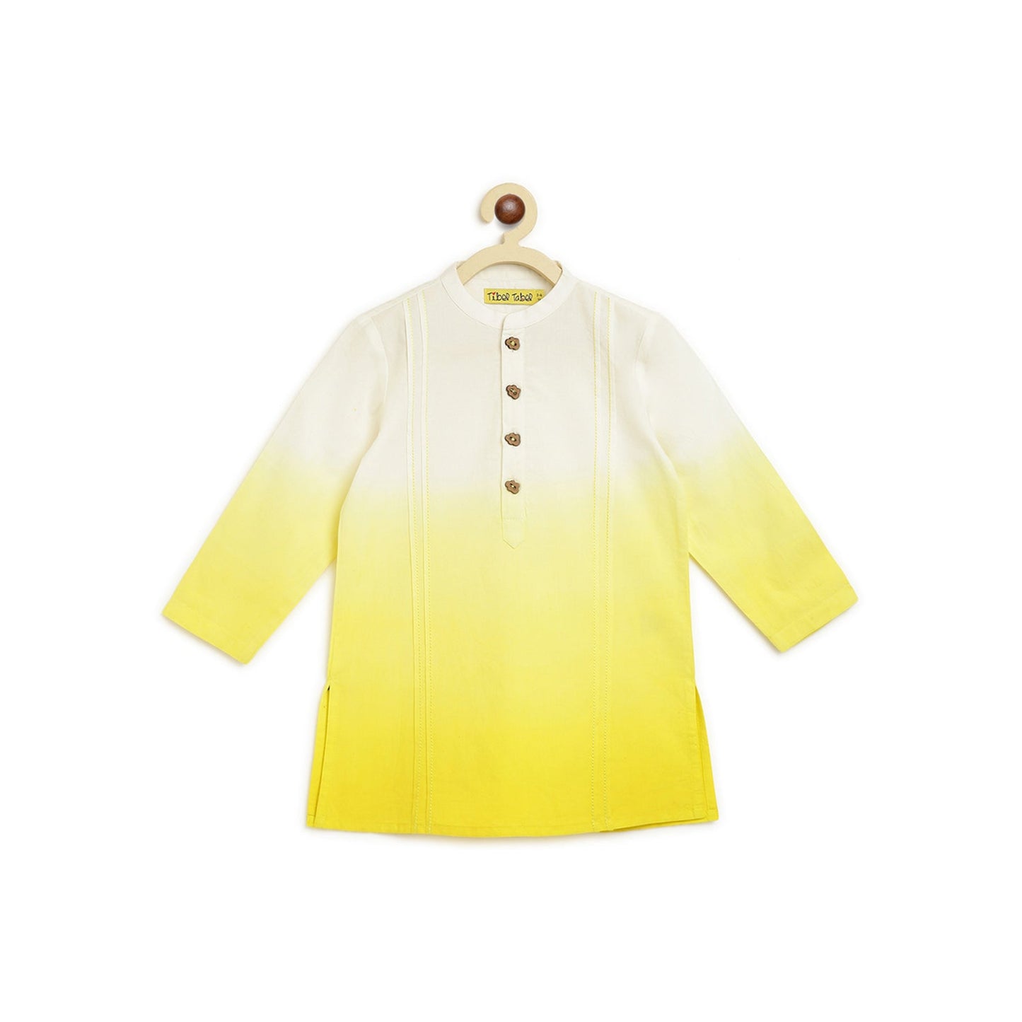 Boys Yellow Ombre Kurta