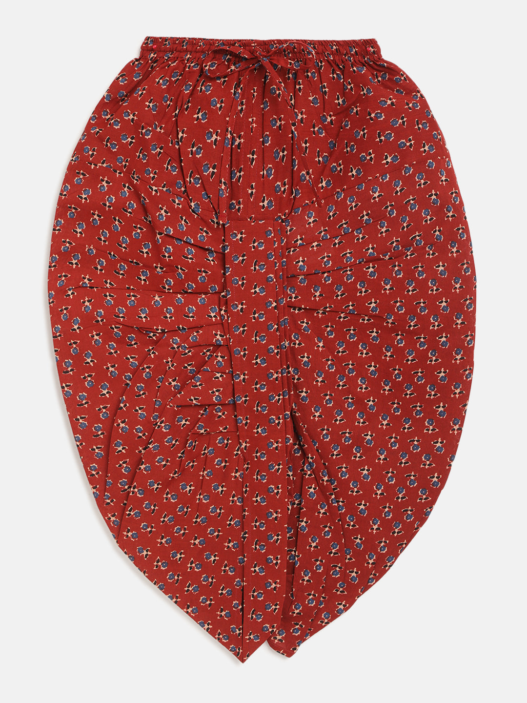 Boys Red Embroidered Buti Dhoti Set - Image 7