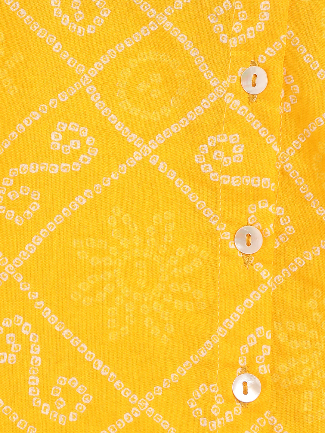 Baby Boy Yellow Printed Bandhani Dhoti Set - Image 7