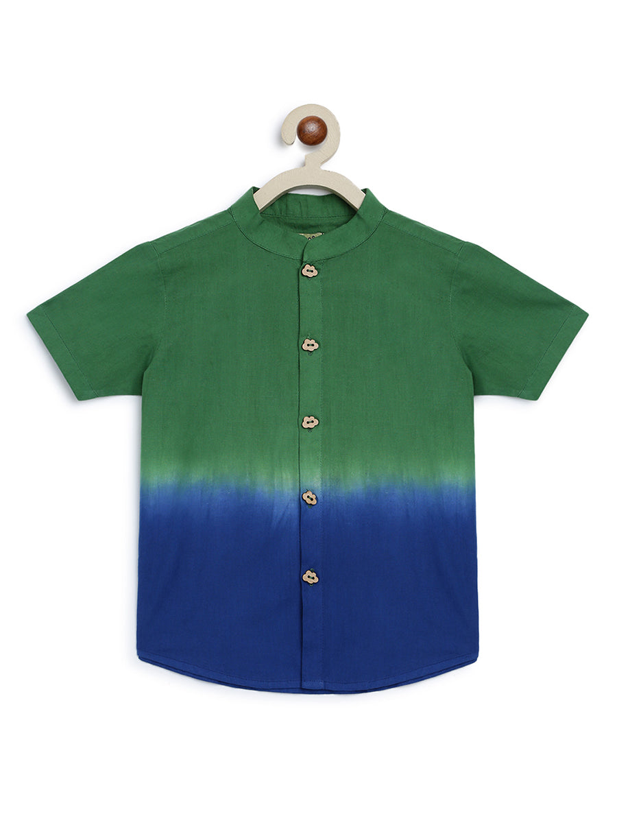 Boys Shirt Green Tie Dye Ombre - Image 3