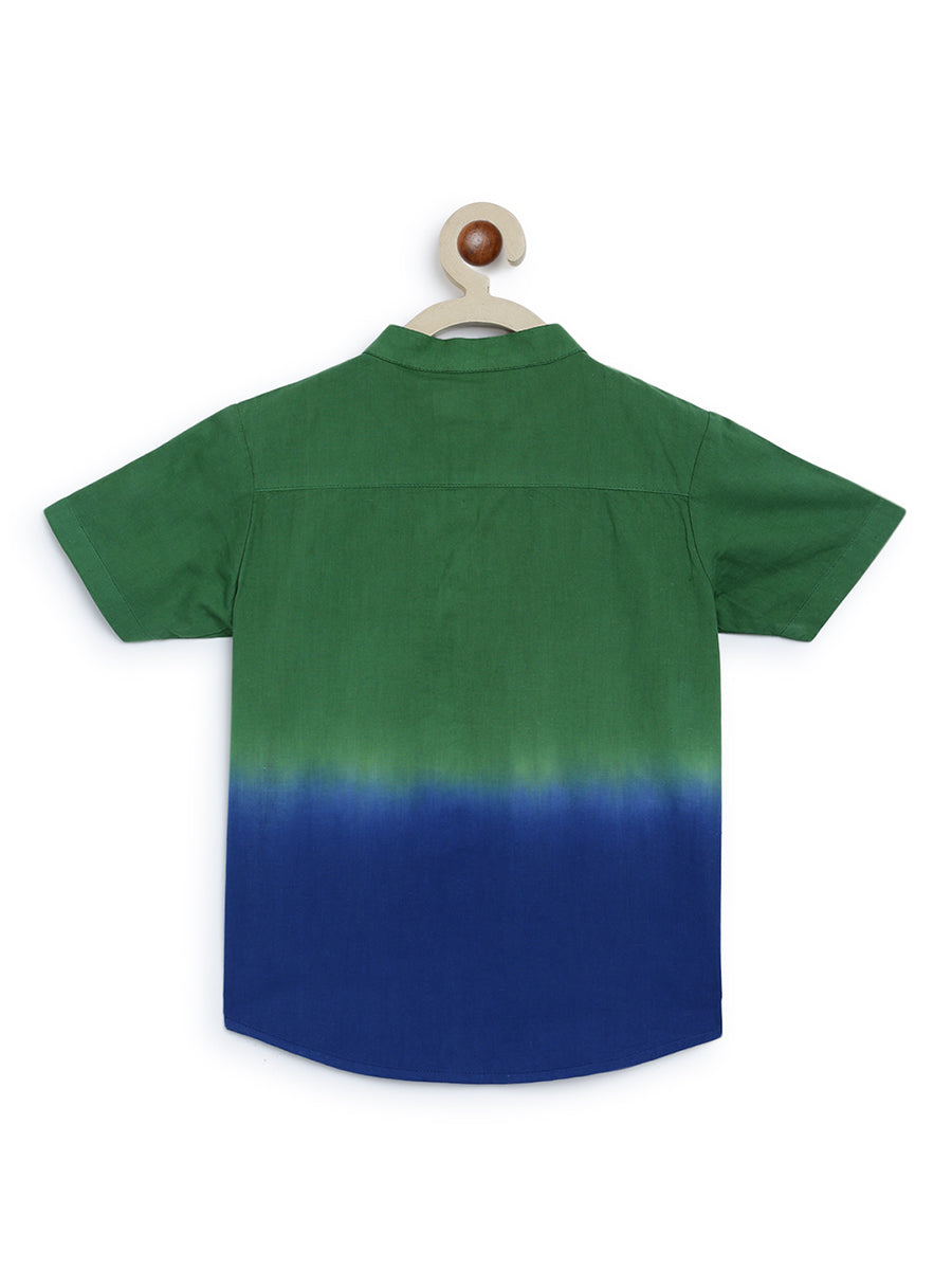 Boys Shirt Green Tie Dye Ombre - Image 4