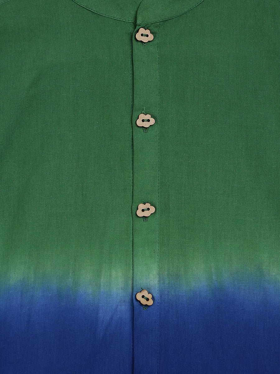 Boys Shirt Green Tie Dye Ombre - Image 5