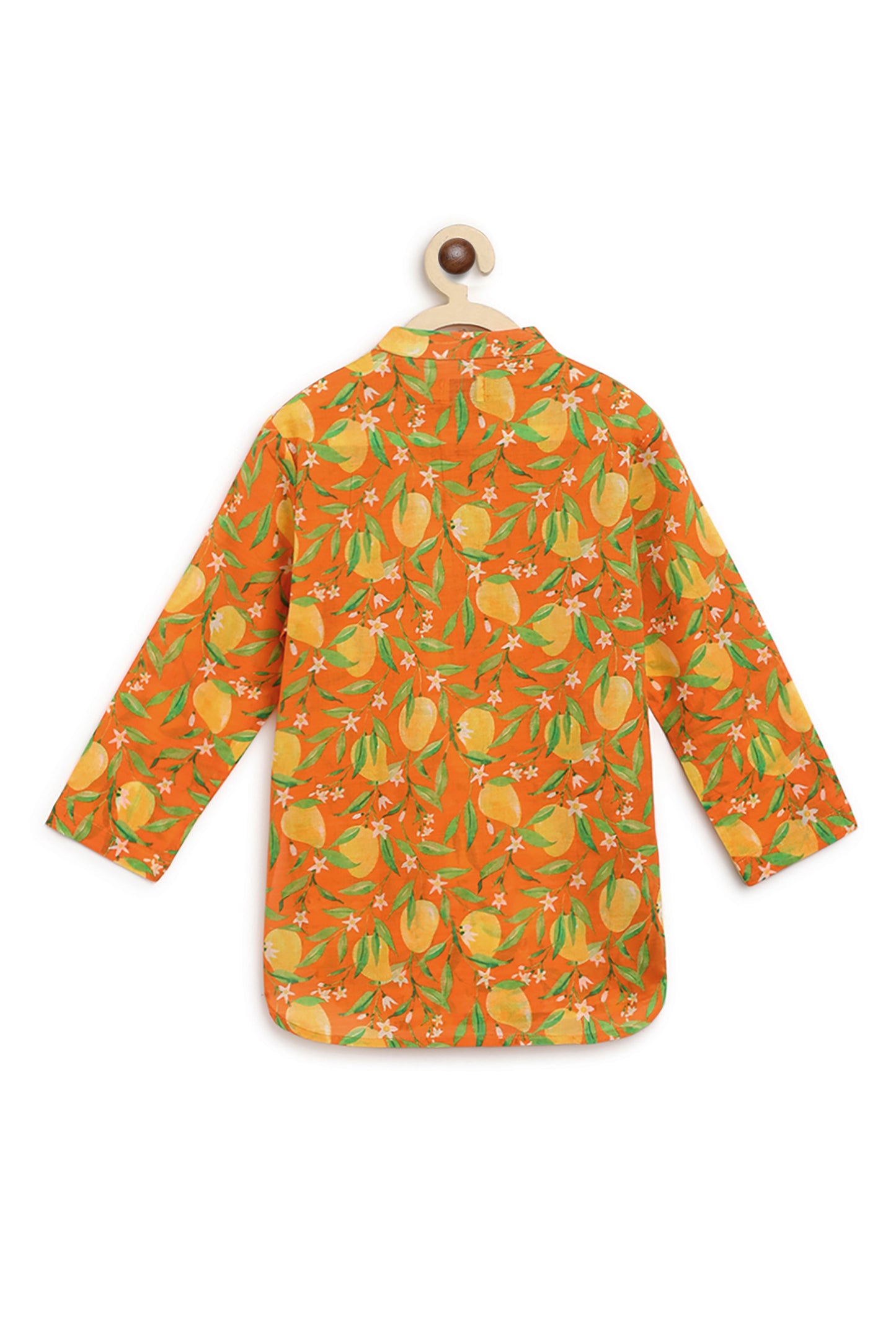 Boys Short Kurta Printed Mango - Orange