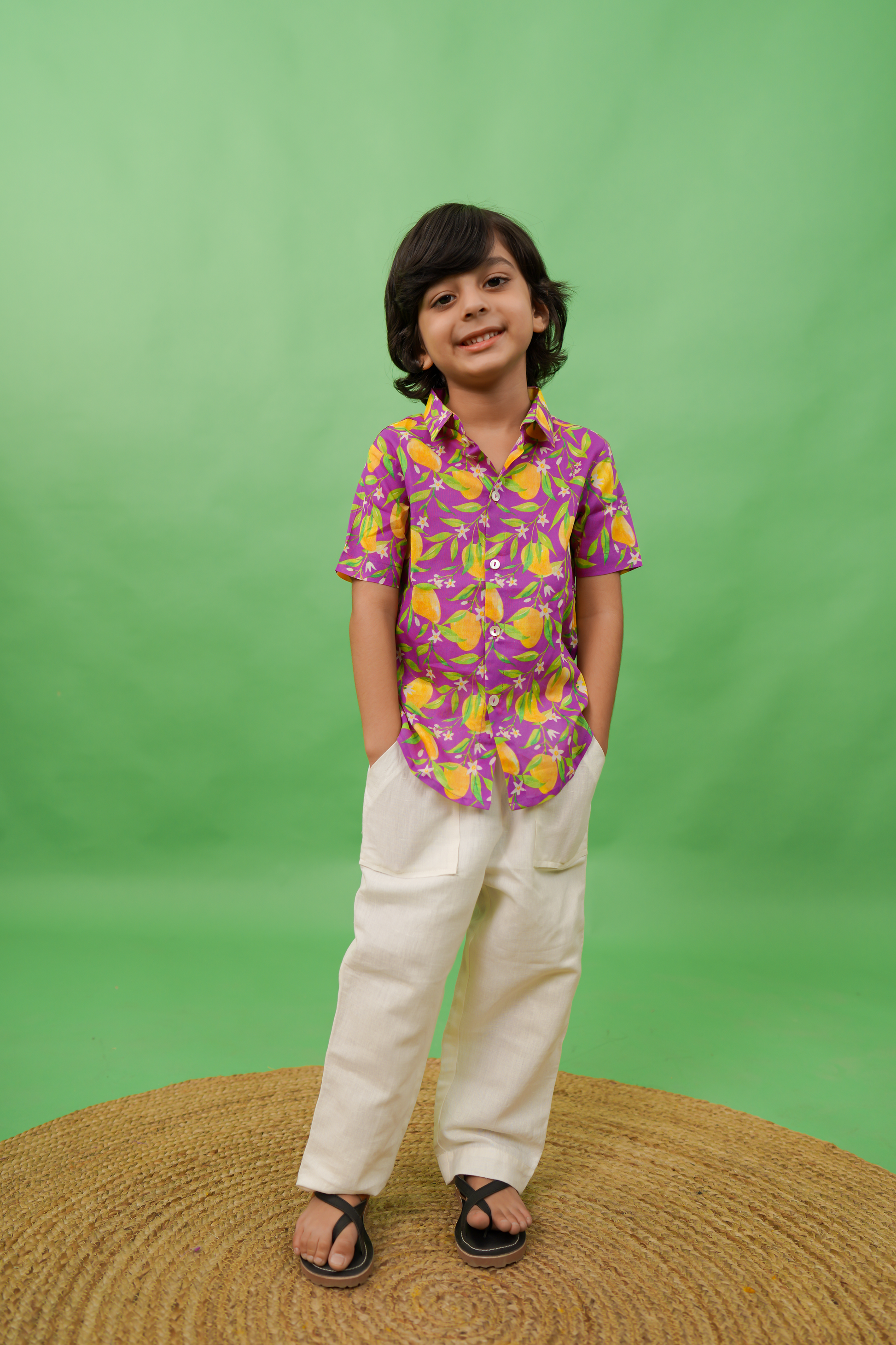 Boys Shirt Printed Mango - Purple - Image 2