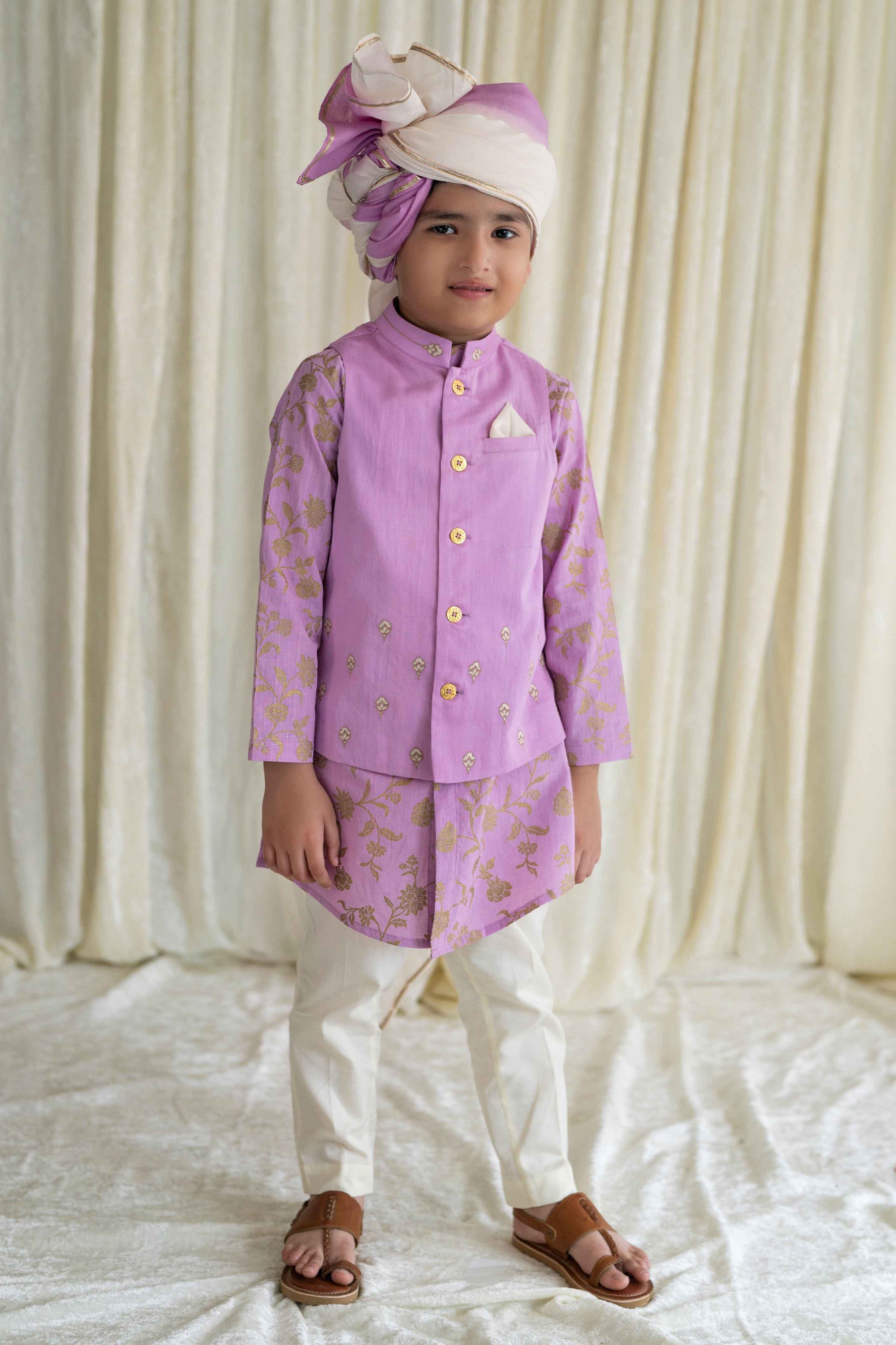 Safa Turban Ombre Fabric - Purple - Image 4