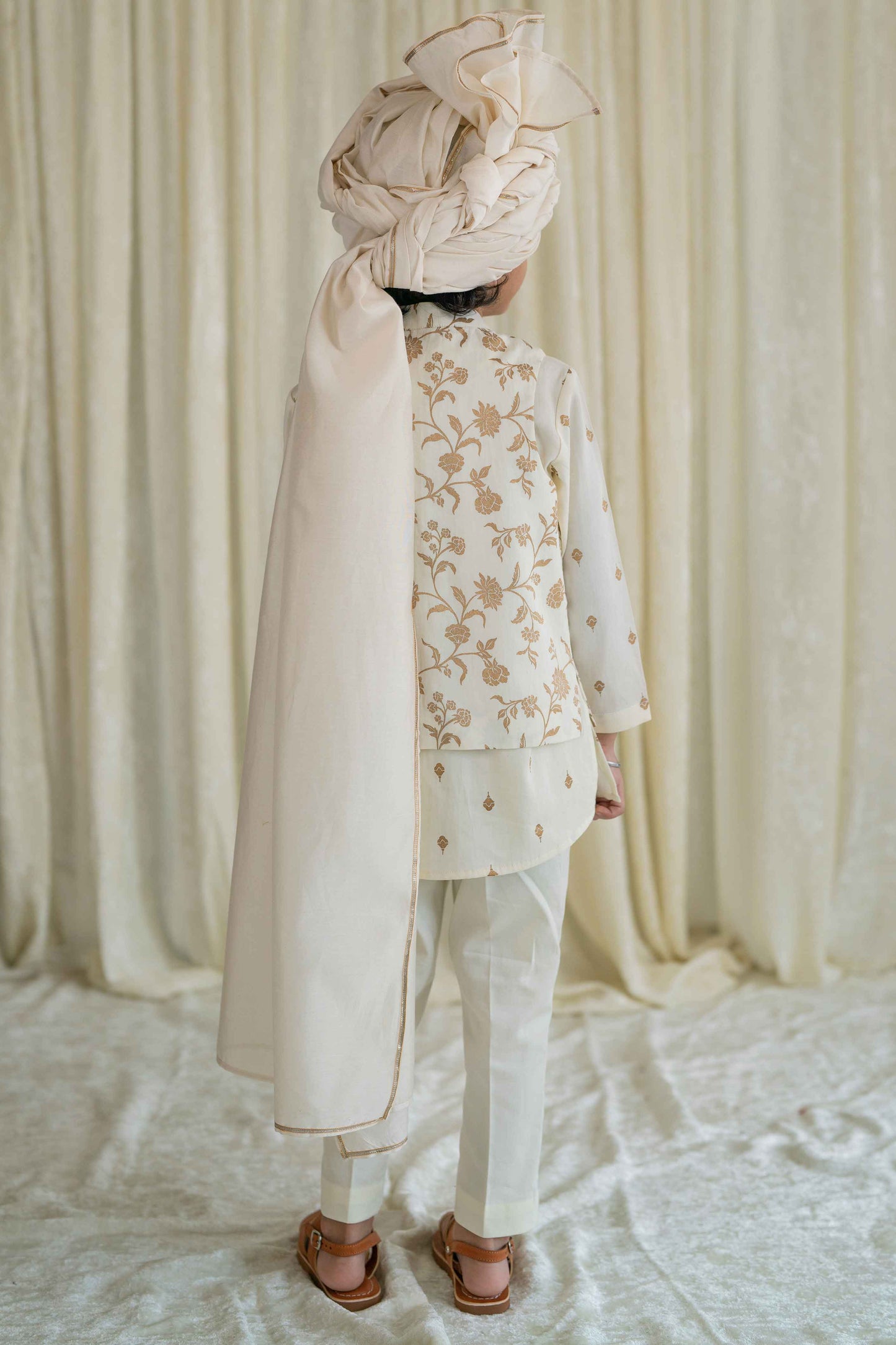 Safa Turban Ombre Fabric - Cream