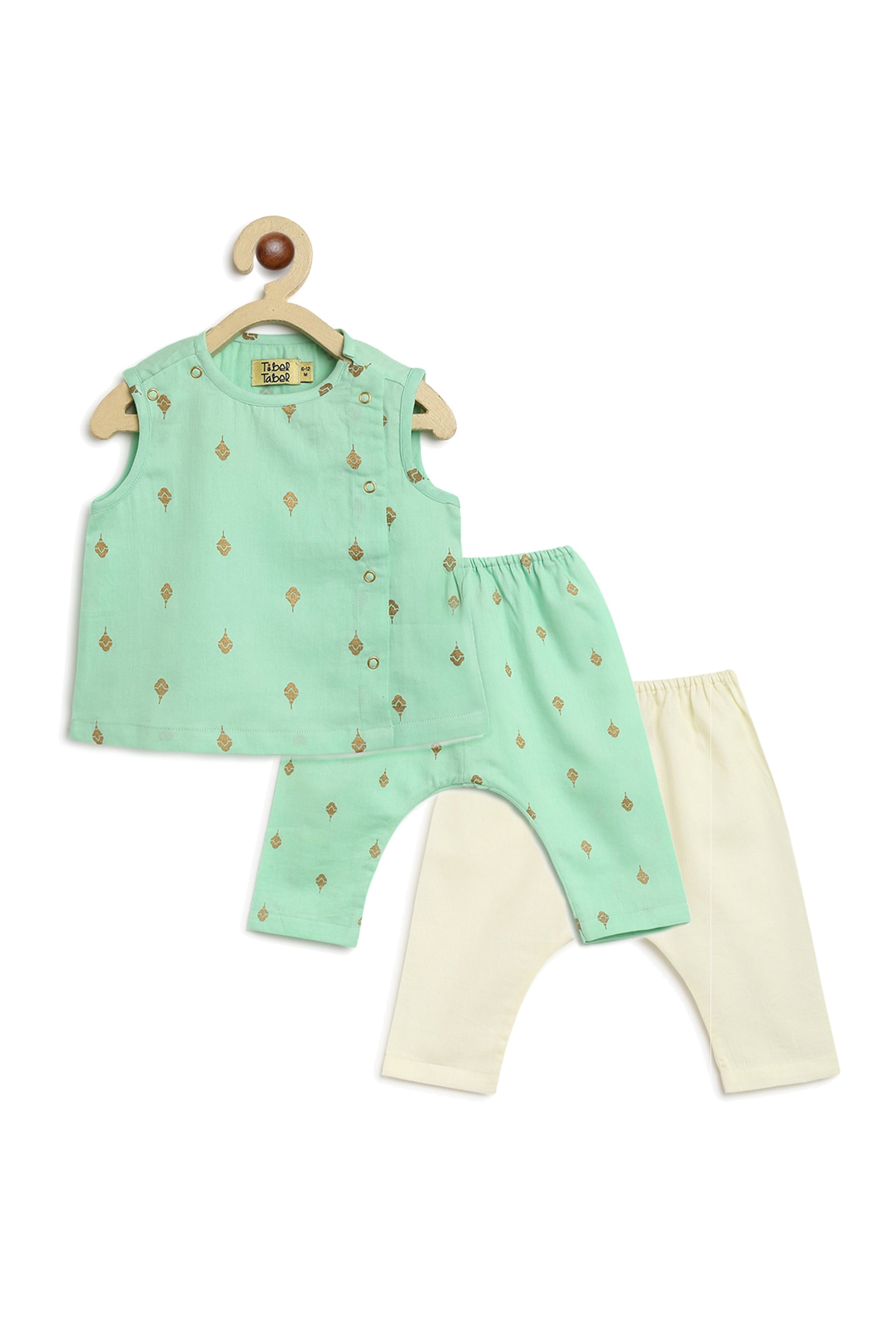 Sadabahar Unisex Jhabla Set - Green - Image 3