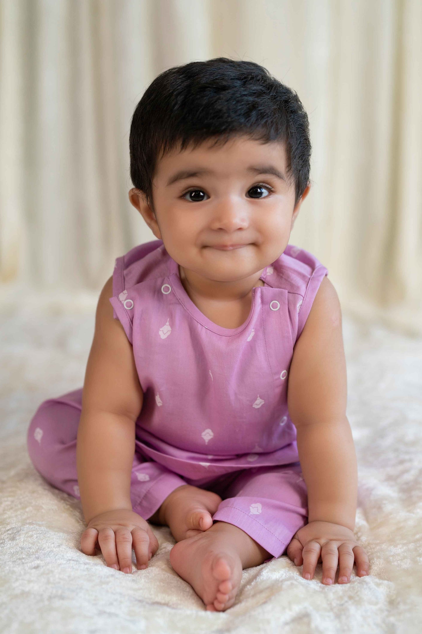 Sadabahar Unisex Jhabla Set - Purple