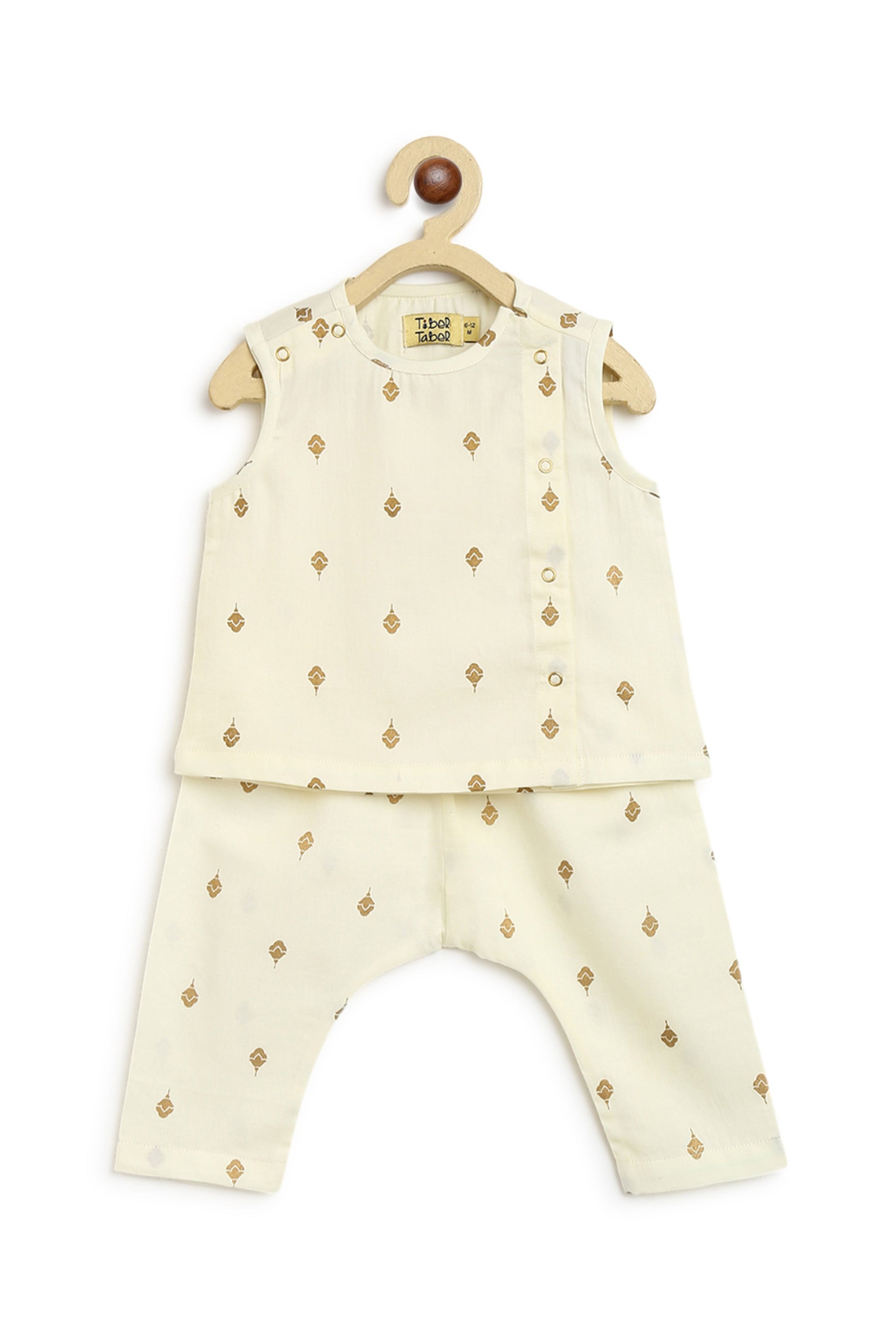 Sadabahar Unisex Jhabla Set - Cream - Image 3