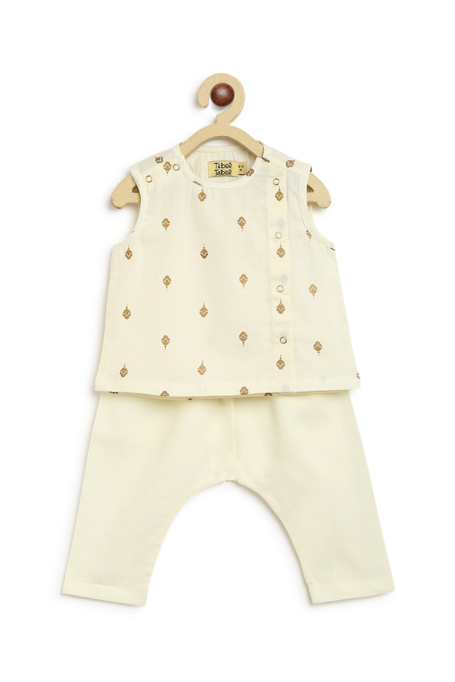 Sadabahar Unisex Jhabla Set - Cream