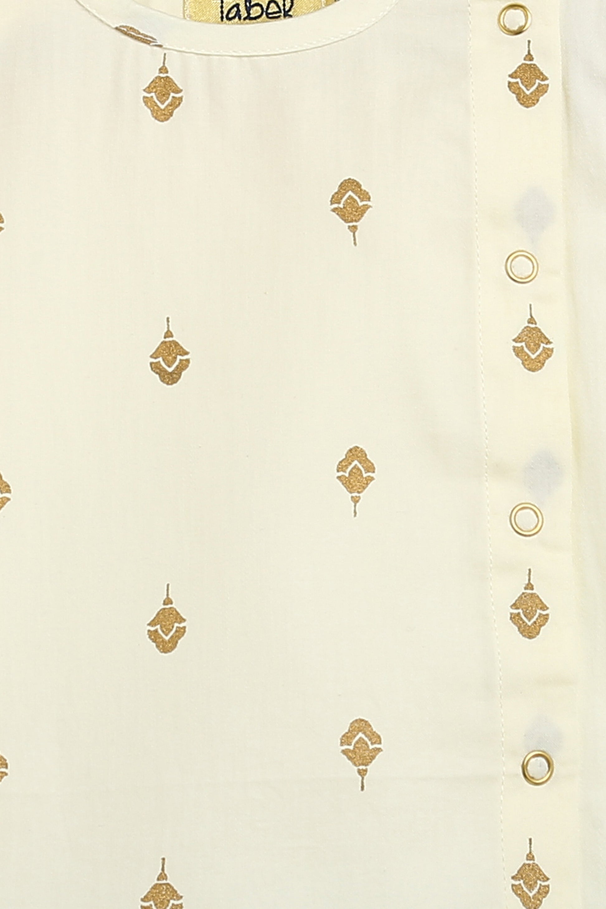 Sadabahar Unisex Jhabla Set - Cream - Image 7