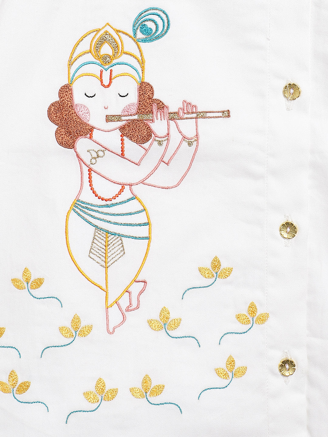 Baby Boy Krishna Dhoti Set-White