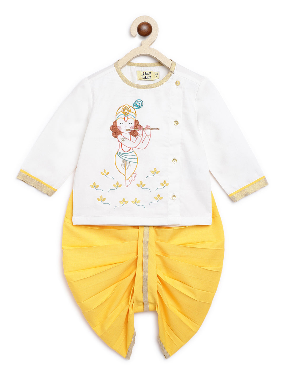 Baby Boy Krishna Dhoti Set-White