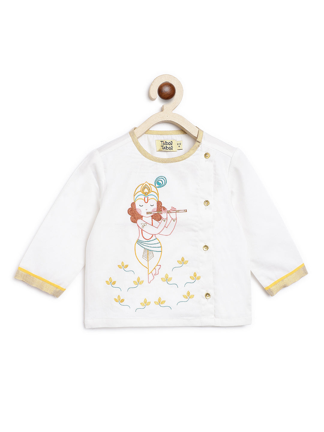 Baby Boy Krishna Dhoti Set-White - Image 4