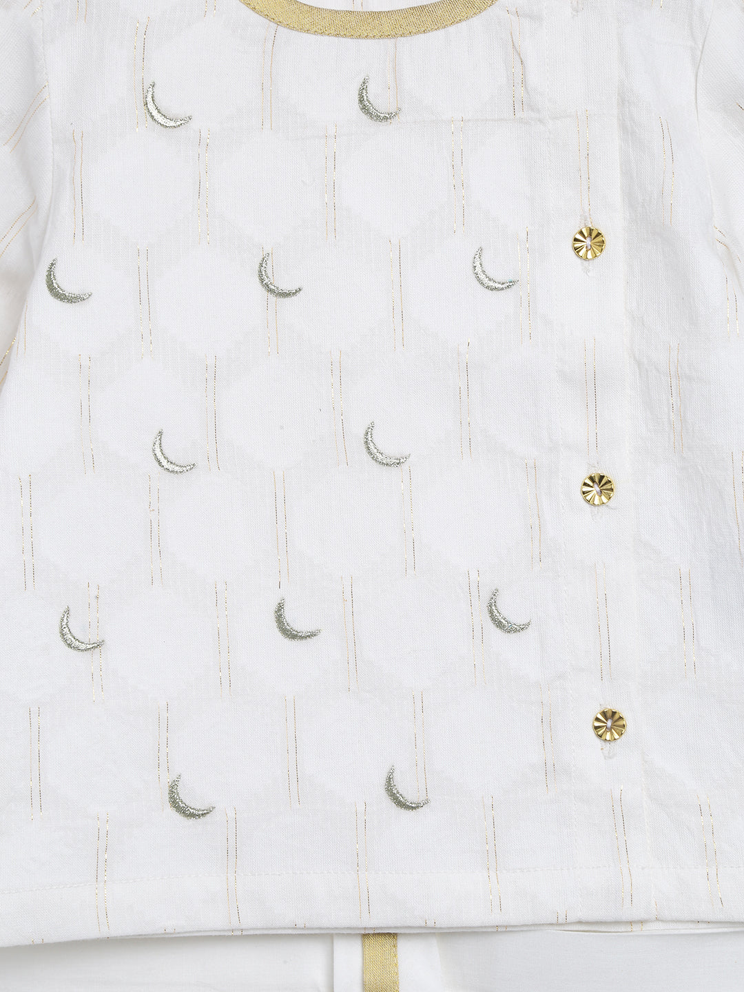Baby Boy Chand Moon Dhoti Kurta Set-White - Image 10
